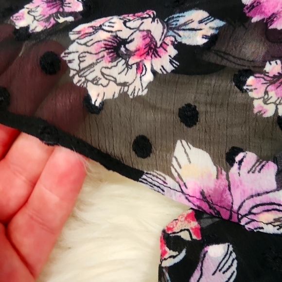 Torrid Black Floral Semi Sheer Blouse - Picture 4 of 4